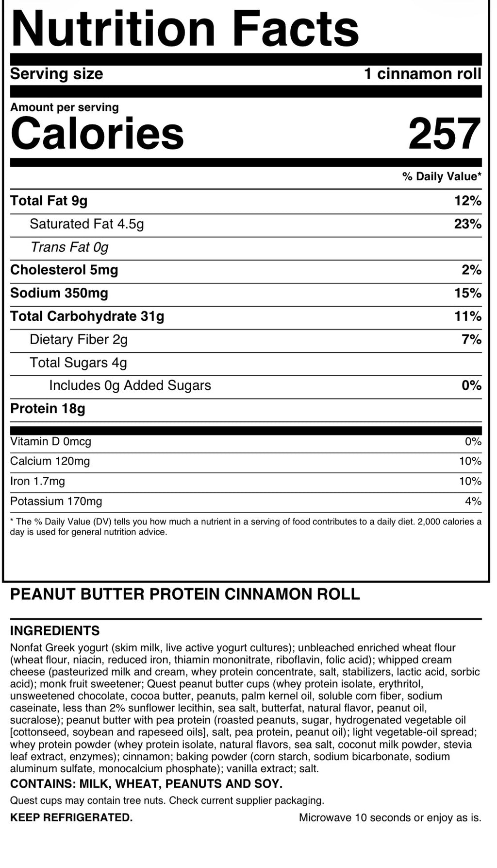 Peanut Butter Protein Cinnamon Roll
