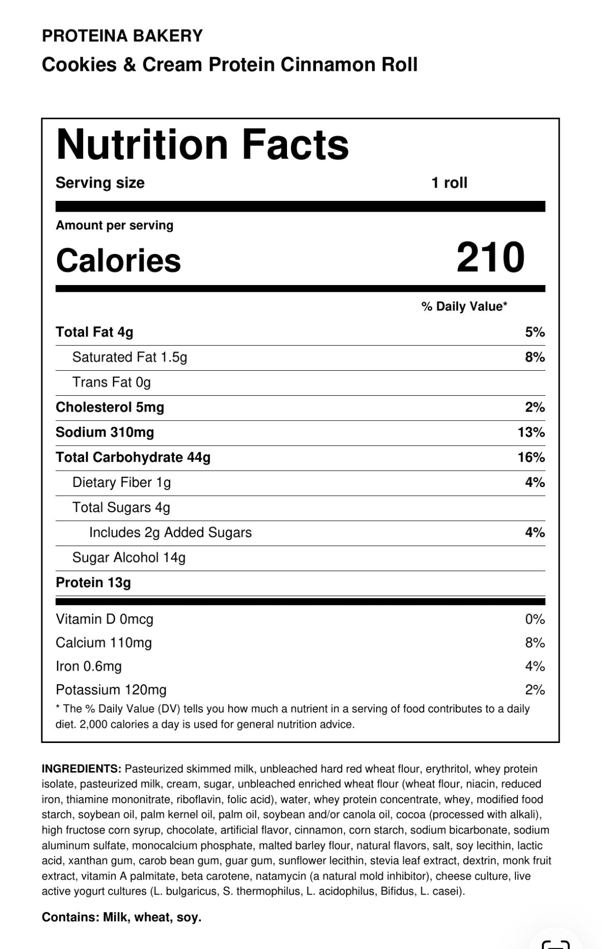 Cookies and Cream Protein Cinnamon Roll
